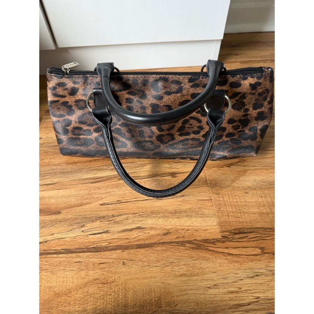 Primeware Leopard Print Insulated Wine Tote Bag Thermal Beverage Carrier Brown